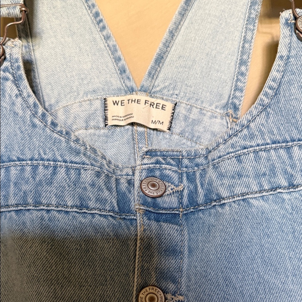 We The Free Edie Denim Skirtall Mini Dress NWT - Picture 3 of 6